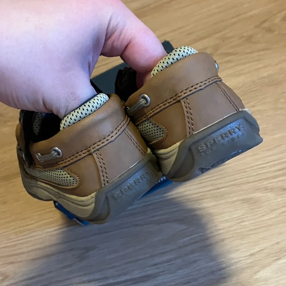 Sperry Kids Brown Tan Leather Moccasins